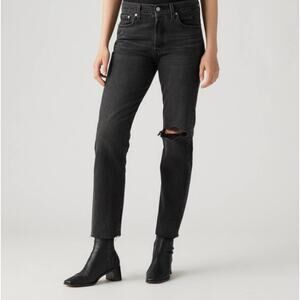 Levi's Women's Wedgie Straight Stretch Denim Jeans Size 25 in Black Sprout